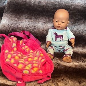 Doll with Carrying Backpack